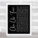 Gert Frobe & Anna Quayle Chu-Chi Face Black Script Song Lyric Print