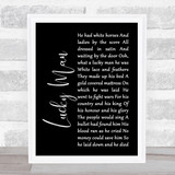 Greg Lake Lucky Man Black Script Song Lyric Print