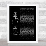 Jack Johnson Better Together Black Script Song Lyric Print