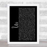 James Bay Us Black Script Song Lyric Print