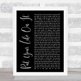 Kasabian Put Your Life On It Black Script Song Lyric Print