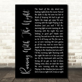 Lionel Richie Running With The Night Black Script Song Lyric Print