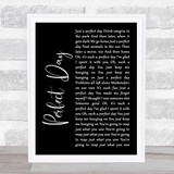 Lou Reed Perfect Day Black Script Song Lyric Print