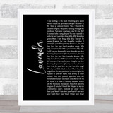 Marillion Lavender Black Script Song Lyric Print