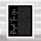 Matt Stell Prayed For You Black Script Song Lyric Print