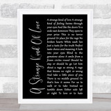 Peter Murphy A Strange Kind Of Love Black Script Song Lyric Print