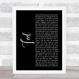 Robbie Williams Feel Black Script Song Lyric Print