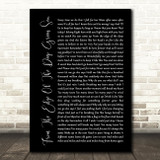 The Cure From The Edge Of The Deep Green Sea Black Script Song Lyric Print