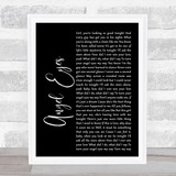 The Jeff Healey Band Angel Eyes Black Script Song Lyric Print