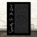 The Rolling Stones Sympathy For The Devil Black Script Song Lyric Print