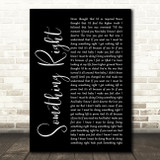 Westlife Something Right Black Script Song Lyric Print
