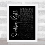 Westlife Something Right Black Script Song Lyric Print