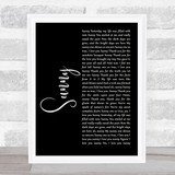 Bobby Hebb Sunny Black Script Song Lyric Quote Print