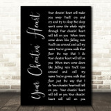 Elvis Presley Your Cheatin' Heart Black Script Song Lyric Quote Print
