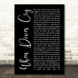 Prince When Doves Cry Black Script Song Lyric Quote Print