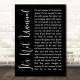 Tom Jones It's Not Unusual Black Script Song Lyric Quote Print
