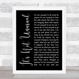 Tom Jones It's Not Unusual Black Script Song Lyric Quote Print