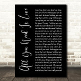 The Beatles All You Need Is Love Black Script Song Lyric Quote Print