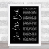 Bob Marley Three Little Birds Black Script Song Lyric Quote Print