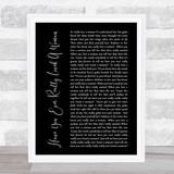Bryan Adams Have You Ever Really Loved A Woman Black Script Song Lyric Print