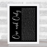 Adele One And Only Black Script Song Lyric Quote Print