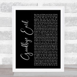 Dixie Chicks Goodbye Earl Black Script Song Lyric Quote Print