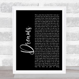 Gabrielle Dreams Black Script Song Lyric Quote Print