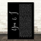 John Legend You & I Black Script Song Lyric Quote Print