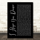 Lee Ann Womack I Hope You Dance Black Script Song Lyric Quote Print