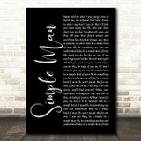 Lynyrd Skynyrd Simple Man Black Script Song Lyric Quote Print