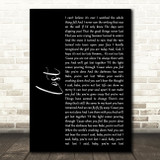 Michael Buble Lost Black Script Song Lyric Quote Print