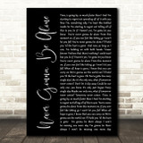 Nickelback Never Gonna Be Alone Black Script Song Lyric Quote Print