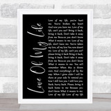 Queen Love Of My Life Black Script Song Lyric Quote Print