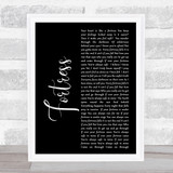 Queens of the Stone Age Fortress Black Script Song Lyric Quote Print