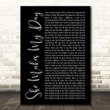Robert Palmer She Makes My Day Black Script Song Lyric Quote Print