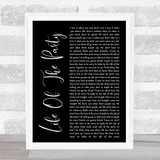 Shawn Mendes Life Of The Party Black Script Song Lyric Quote Print