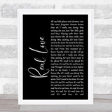 The Beatles Real Love Black Script Song Lyric Quote Print