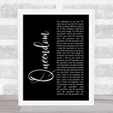 AURORA Queendom Black Script Song Lyric Print