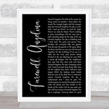 Bob Dylan Farewell, Angelina Black Script Song Lyric Print