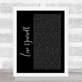 Eminem Lose Yourself Black Script Song Lyric Print