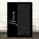 Kane Brown Heaven Black Script Song Lyric Print
