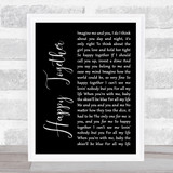 The Turtles Happy Together Black Script Song Lyric Quote Print