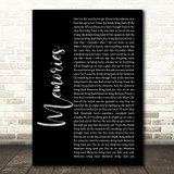 Maroon 5 Memories Black Script Song Lyric Print