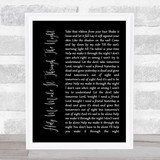 Michael Bublé Help Me Make It Through The Night Black Script Song Lyric Print