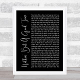 Poison Nothin' But A Good Time Black Script Song Lyric Print