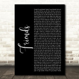 Shalamar Friends Black Script Song Lyric Print