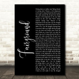 Simply Red Fairground Black Script Song Lyric Print