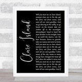 The Saw Doctors Clare Island Black Script Song Lyric Print