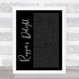 The Sugarhill Gang Rapper's Delight Black Script Song Lyric Print