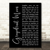 Tom Waits Grapefruit Moon Black Script Song Lyric Print